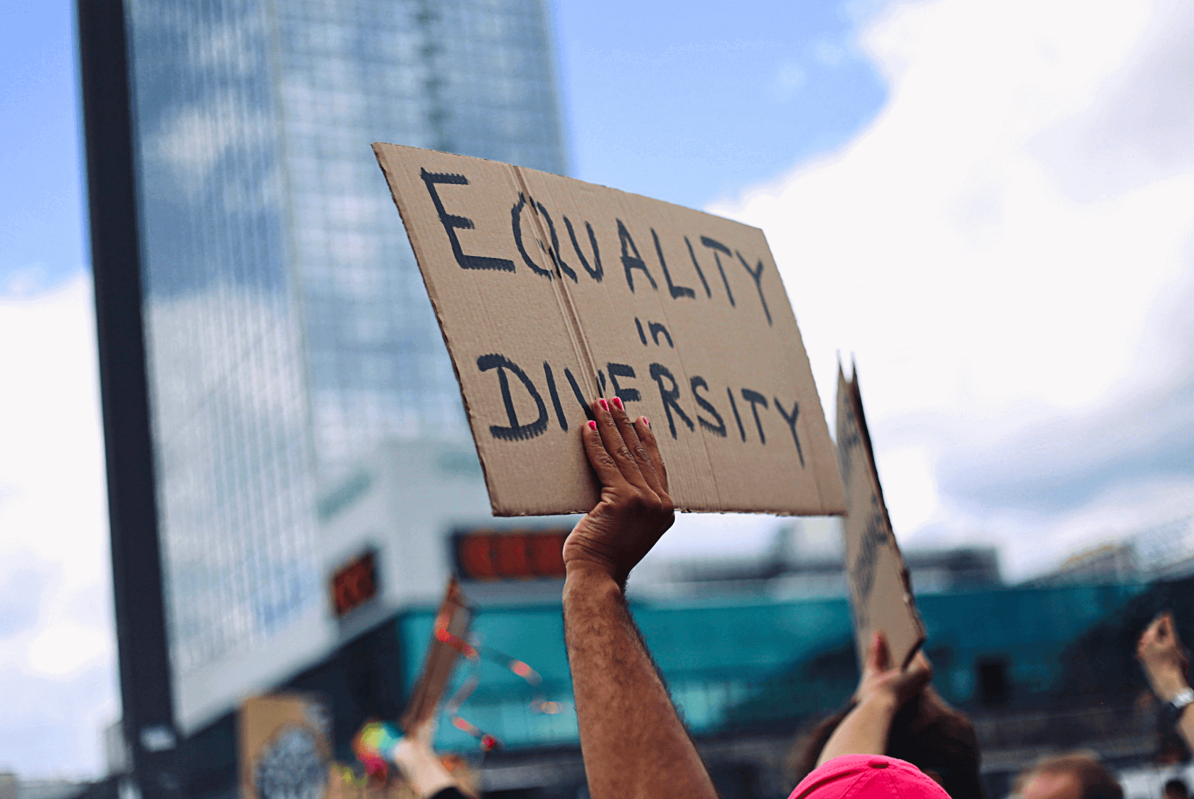 protest sign that says equality and diversity